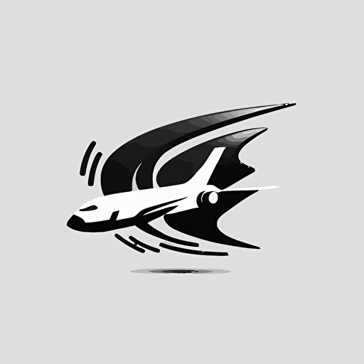 a logo design for aircraft, black and white, vector, simple, modern, minimalist, white space, white background