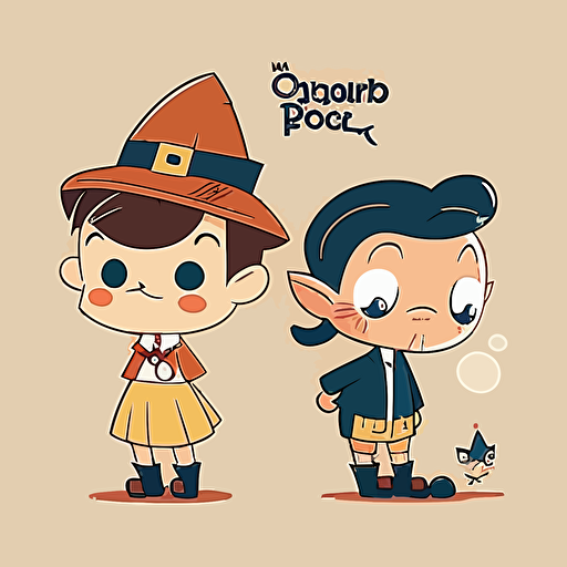 disney pinocchio children book, cartoon style, flat colors, gravity falls style, vector, kawaii, anime style