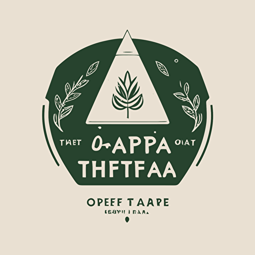 Logo for a herbal tea compagny, with a teepee, vectorial, minimalist, green and white, modern design –q 2