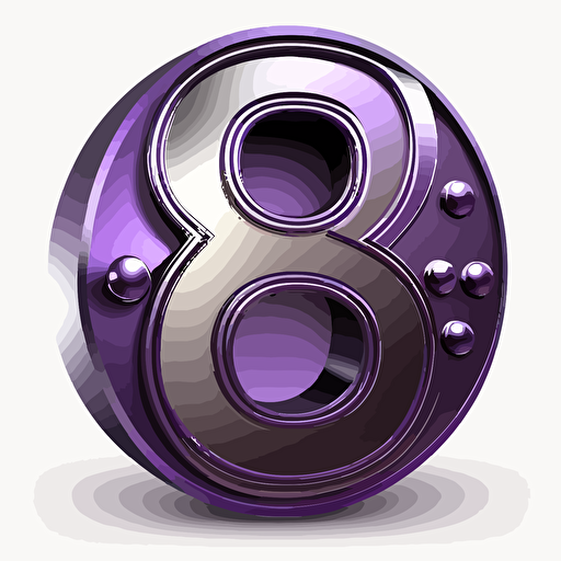 icon, number 8, technology, abstract, white background, single color, purple, vector, no shadows