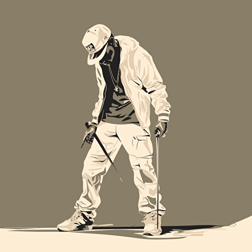 gangsta standing over a body, vector art