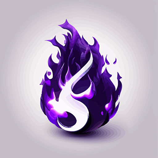 icon, number 8, technology, flames, white background, single color, purple, vector, no shadows