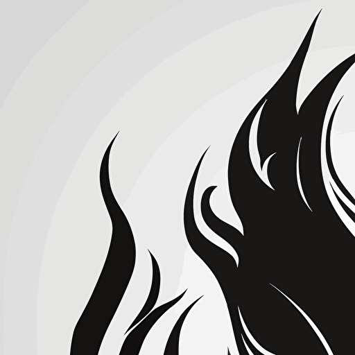 black & white vector flame avatar logo