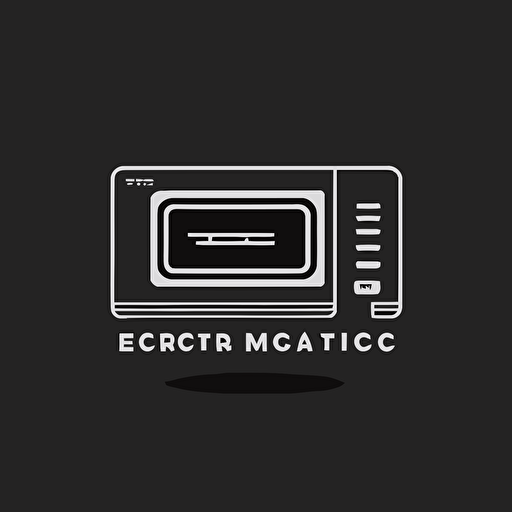 electric microwave company vector logo, simple, black and white, Adobe illustrator, minimalism,minimal, no text , creative, futuristic line