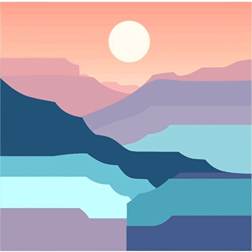 block pastel landscape gradient abstract modern miminalist vector style