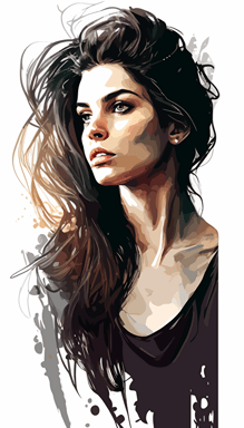 attractive girl, vector, white background