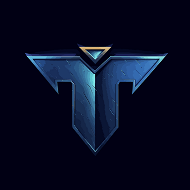 professional, dark blue color dominant, simple flat vector art logo made of 2 letters "T", both letters present and visible on the logo, both letters "T" combined together creatively, pure black background
