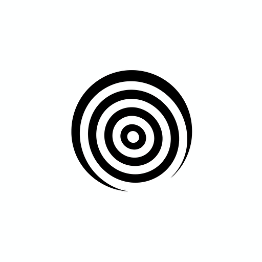 unique new logo black and white, very introverted, circle, simple vector, illustrator, white background, full HD
