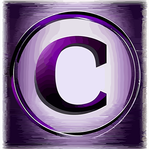 a lettermarke logo of a purple "C", simple, vector