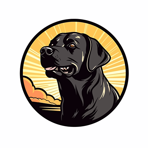 A vector logo of a labrador dog, simple, memorable, sincere, honest, wholesome, down-to-earth