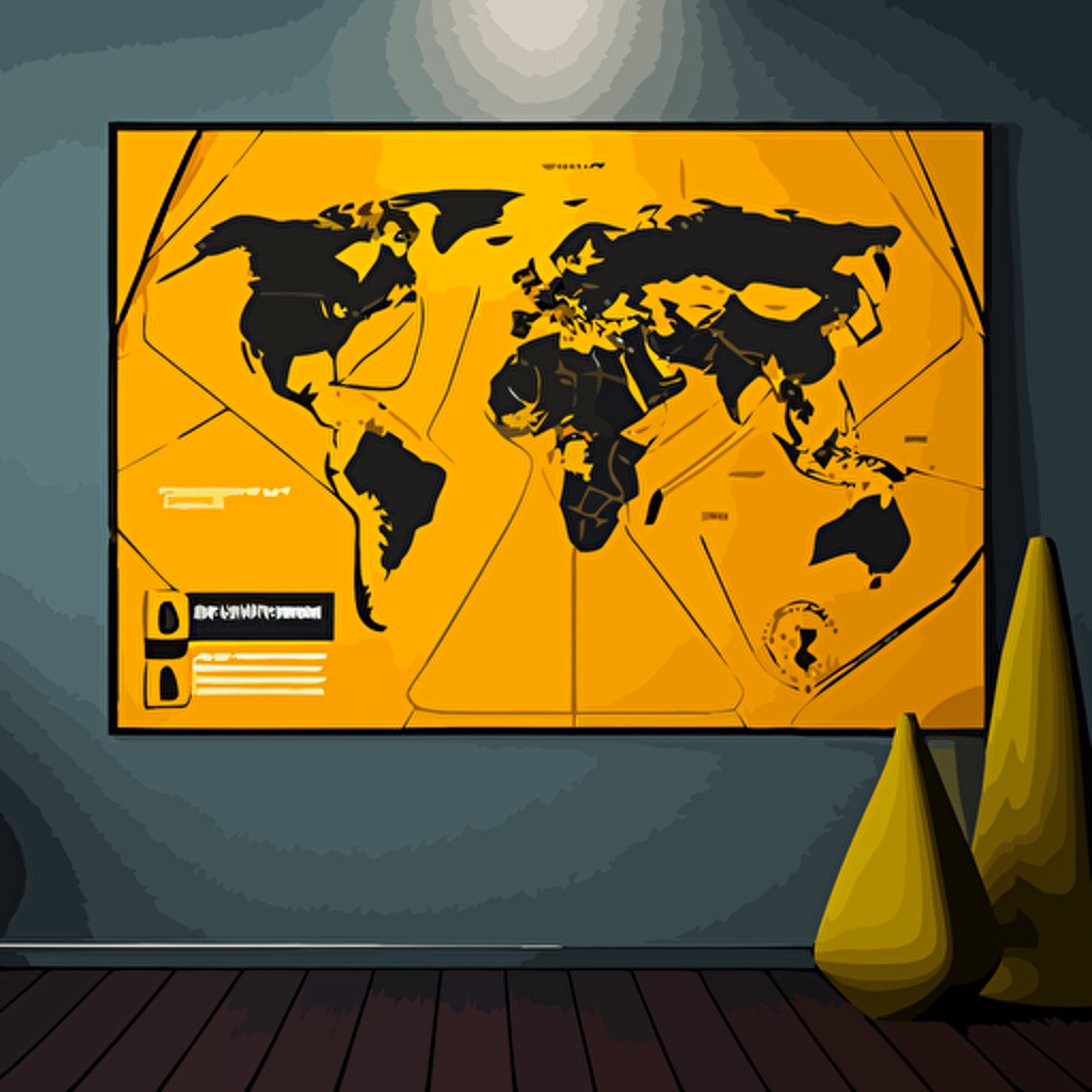 map of the world as vector image in the background, dangerous goods markings in the front