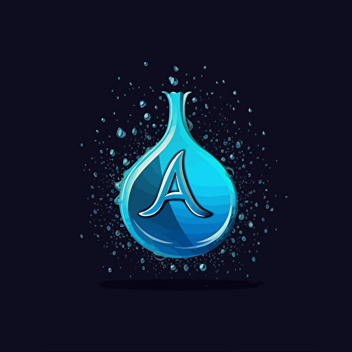 letter a and j combine to logo in water drop vector