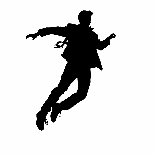 vector illustration, minimalist illustrator, silhouette of a person Enthusiastic and attractive young mans