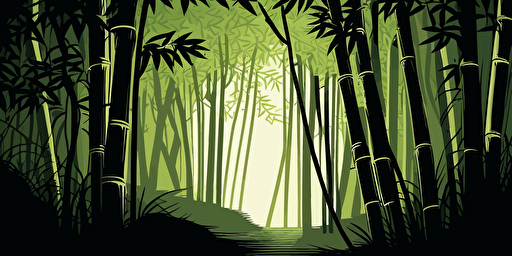 bamboo forest in vector draw style