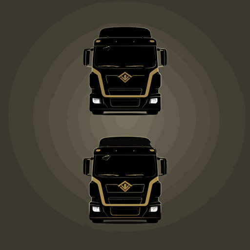 minimalist vector logo for truck company dark & gold