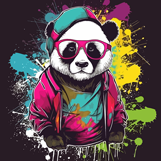 a stylish graffiti panda vector