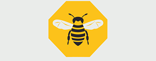 logo design synthezized robotic digital bee logo minimalistic, letters, hexagon, simple, vector, flat, 2d. white background