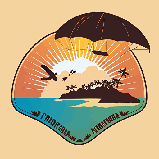propelled paragliding over Mnemba island + simple vector logo