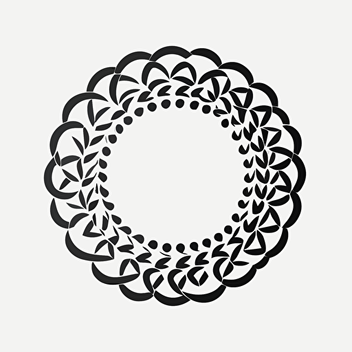 simple logo of a circular chain, minimal design, white background, vector, flat, 2d