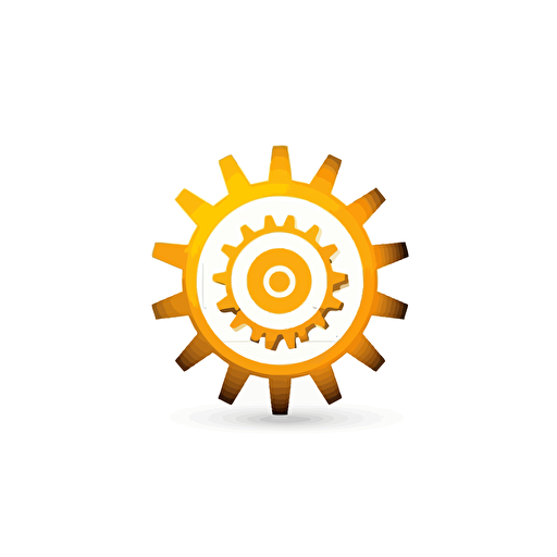 mechanical gear vector illustration in the shape of the sun, logo, simple, modern, minimalist, white background,