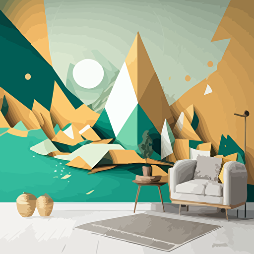 wallpaper vector mural nature geometric form plain colour
