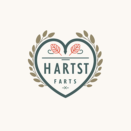 simple logo for crafts, gifts, personlized items, company name Harts Creative, vector logo, flat design, white back ground, minimal, logo style –v 5