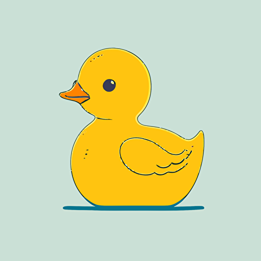 rubber ducky isotype, cute minimal vector outlined style