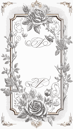Victorian design Wedding LEtter Rectangular frame, Vector