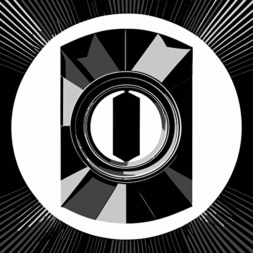 letter D, logo, vector, 2d, black and white, flat