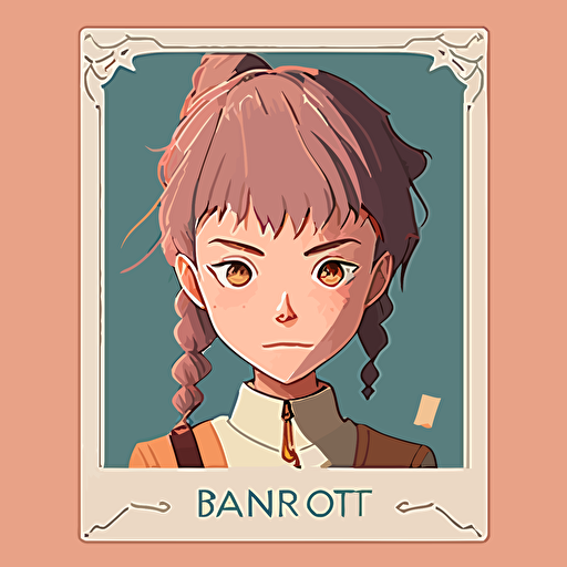 2d vector, anime, studio ghibli, tarrot card, portriat