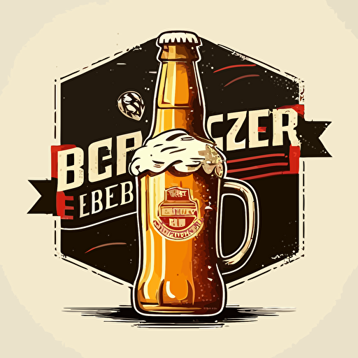 soccer logo with a beer concept art, vector art