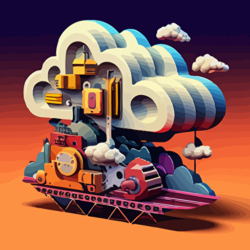 Vector illustration of a cloud platform