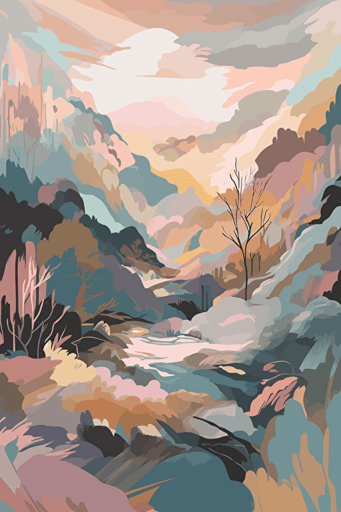 Vantawhite color palette, abstract expressionist art of a stunning vector art landscape in minimalist pastel tones, avarice explained,