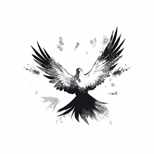Holy spirit silhouette vector draw, white background