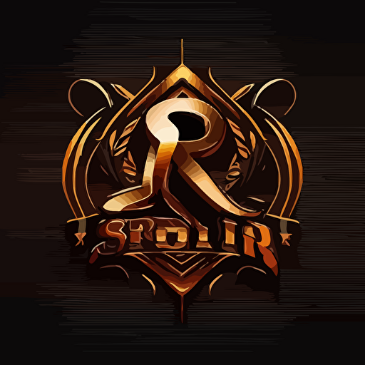 a gym logo using a big letter R and S, vector,2d