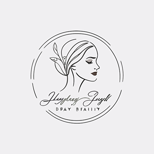 logo for online beauty shop, decorative product logo, simply logo, 1mm thick line drawing logo, minimalist line logo, 2d logo, flat logo, vector logo, modern logo, white