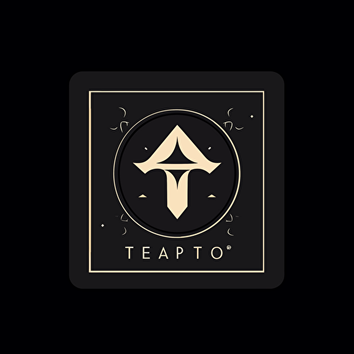 a simple logo for a card company, flat vector, logo is made of "T" and "T", black background