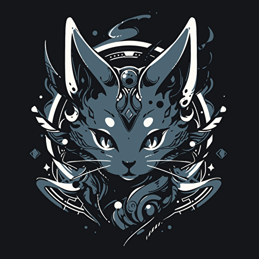 A monochromatic cat dog, using grayscale tones and a pop of color to create a visually engaging and stylish design, vector illustration,