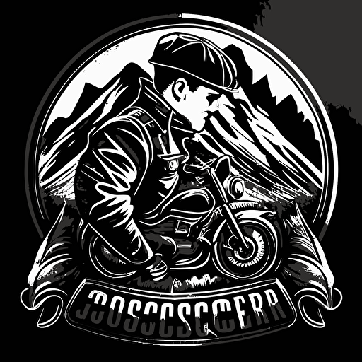 grossglockner logo, vector, black and white, motorcycle