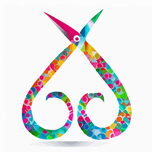 letter G in the shape of scissors handle, vector art, white backgrond flat