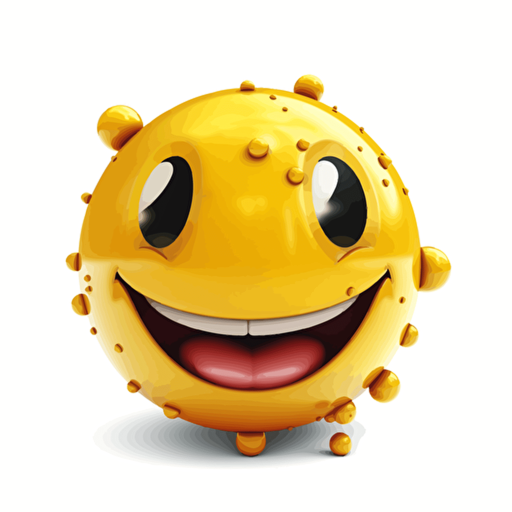 nanopunk smiley emogi, 2d, vector, white background