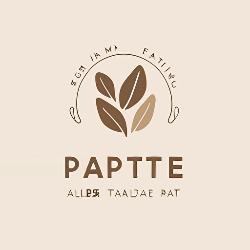 simple logo design, pate symbol name pate, natural, warm, soft flat 2b, vector, company logo