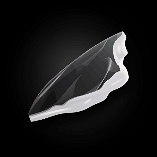 sticker, modern, clean, slick, piece of gum, contour, vector, black background