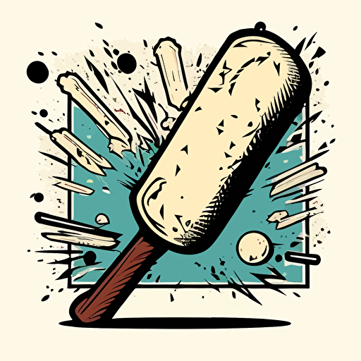 baseball bat vector,comic style, white background