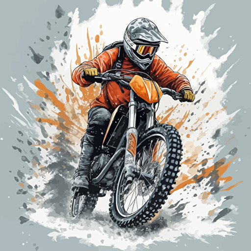 greeting card for a birthday, theme is related to burnout 3 takedown video games, mountain bike, skiing and motorsport, with a bit a switzerland and snow, modern style, cool, rider