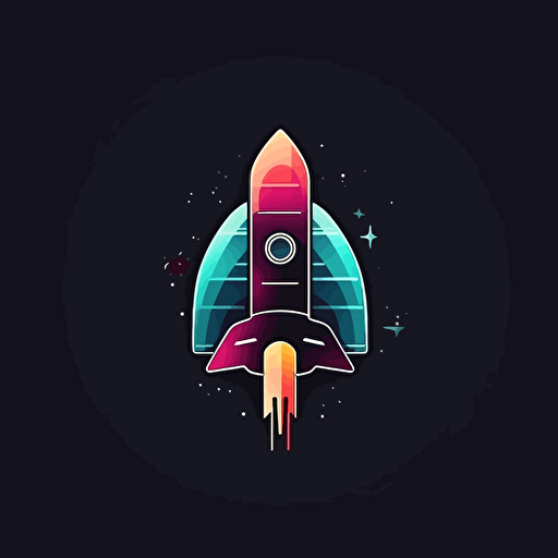 logo for a toy rocket building club, minimalist, vector