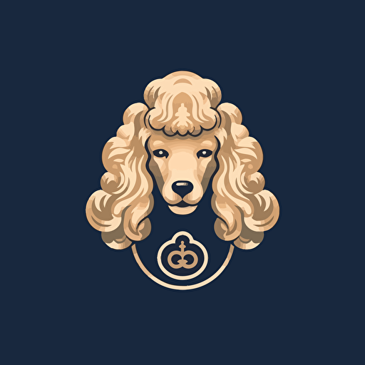 A vector logo of a poodle, simple, modern, memorable, sophisticated, elegant, luxurious