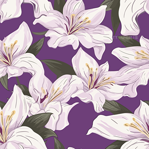 A vector of lilium empty background, blend colors, purple and white
