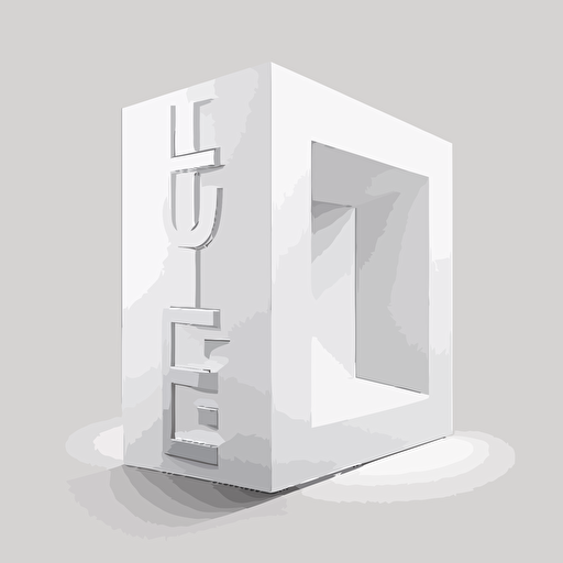 white background, flat vector, minimalistic, letters L U E form edge of a square shape