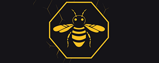logo design robotic digital bee logo minimalistic, letters, hexagon, simple, vector, flat